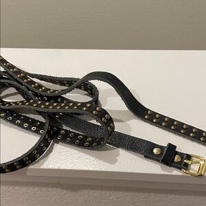 Black gold studded belt